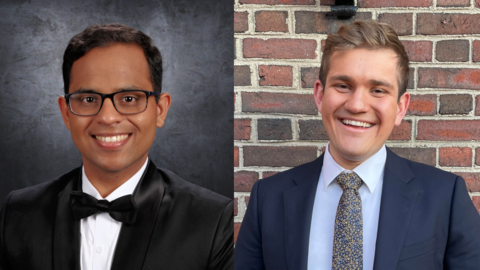 two headshots-- one of Dhruv Goel and one of Zach Lech